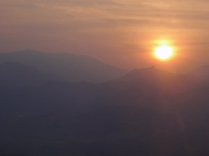 Sunset during our flight to Guilin