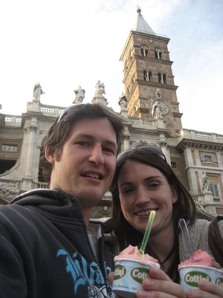 Eating gelati in Rome