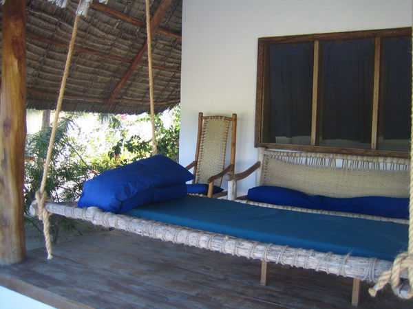 Swing bed outside our room