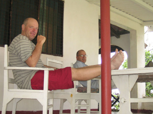 Rod and Stevie babes relaxing on the verandah
