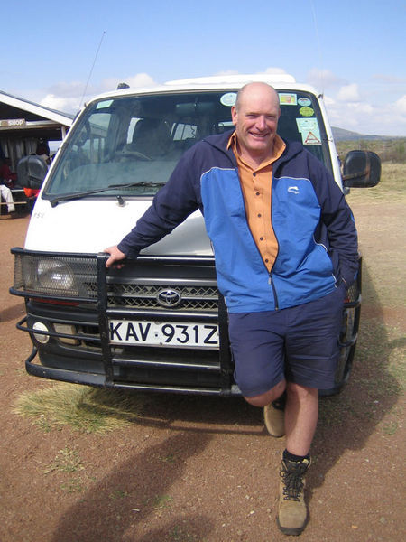 Rod and our van on way to Nairobi