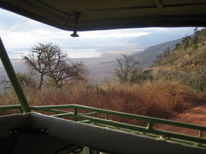 On the way down into Ngorongoro Crater