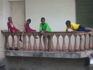 Kilifi kids on a balcony
