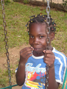 Bahati with her lollipop