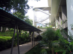 Walkway to the lab