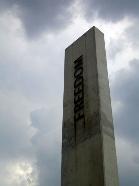 Freedom pillar outside the Apartheid Museum