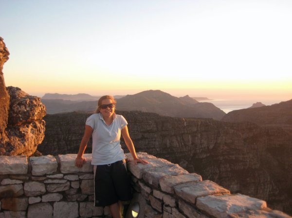 Brigid at sunset on Table Mountain