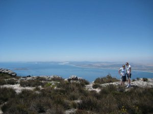 Brigid and Conor with Table Bay and Robben Island as the backdrop