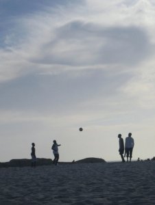 Twilight soccer at Camp's Bay beach