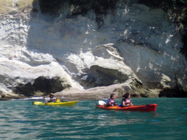 Sea kayaking at Cathedral Cove