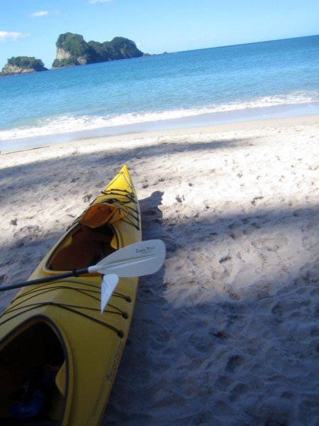 Kayak on the beach - Cathedral Cove