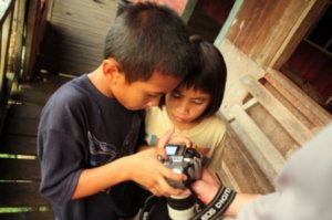 Kids with Justin's camera