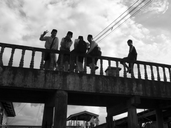 Boys at Kampung Ayer (water villages)