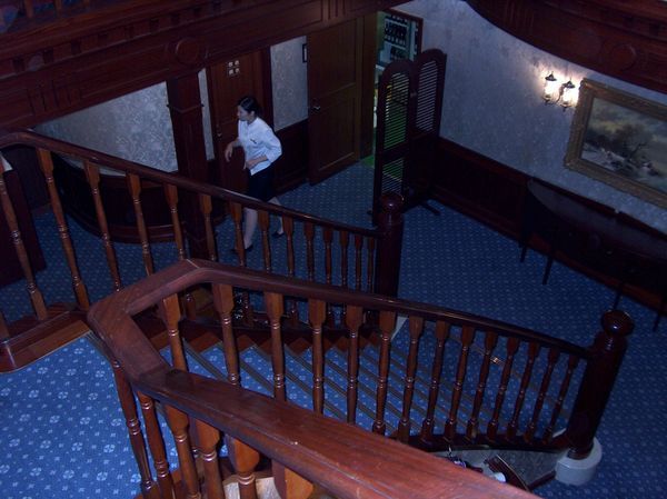The staircase on the boat