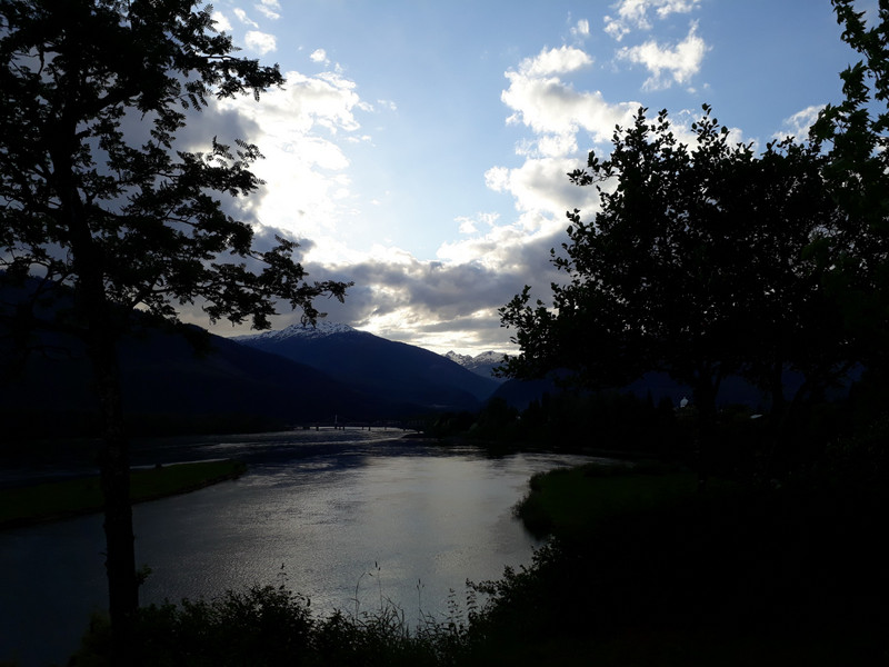 Evening view of Revelstoke Columbia River