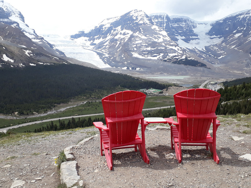 Red chairs on Wilcox trail
