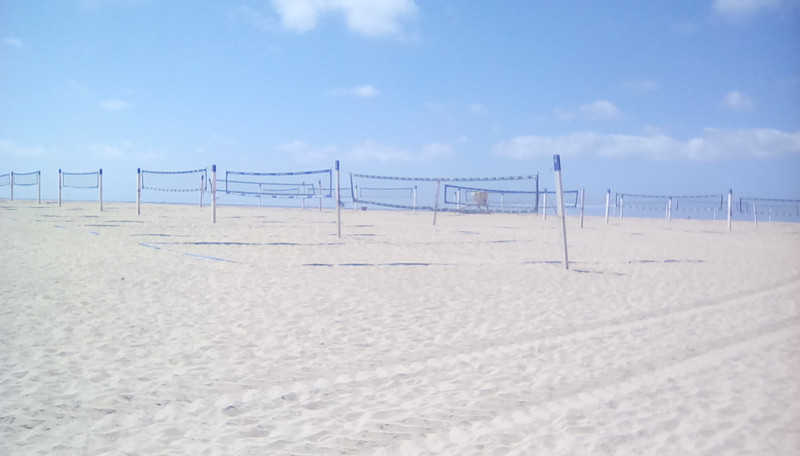 Volleyball courts when deserted