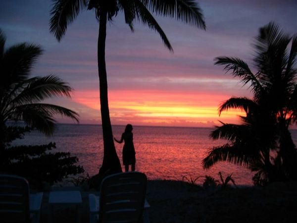 Sunset on island