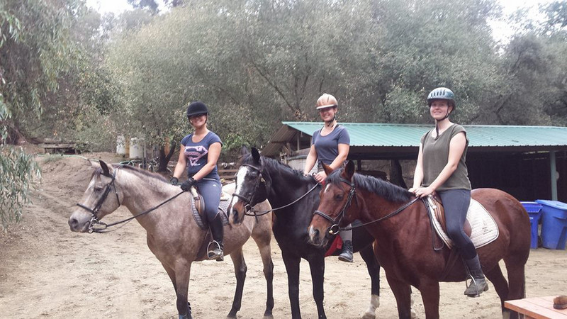 Me, Sara and Lara riding at the ranch