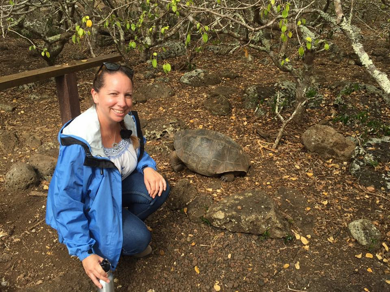 Visiting the giant tortoises