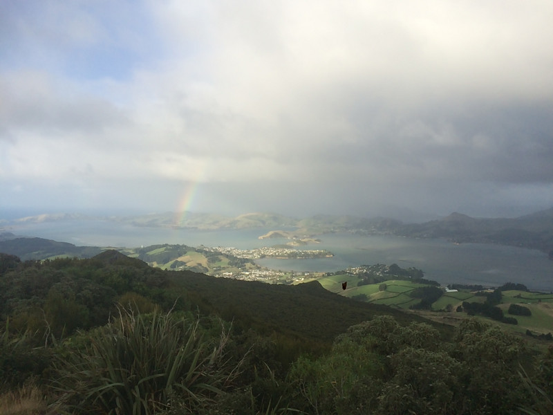 Rainbow on Port Charmers depuis Mount Cargill 