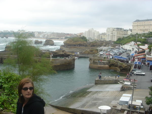 View across the port to the main stretch of Biarritz