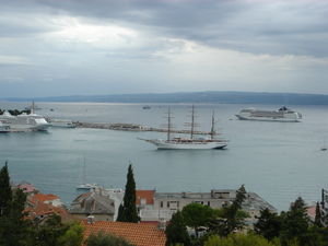 View back over the harbour and the Island of Brac