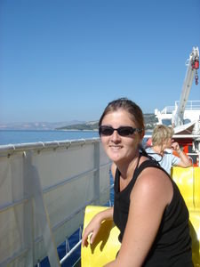 Ange enjoying the ferry ride