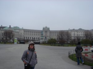 Outside Hofburg Palace in Vienna