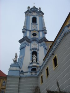 Durnstein's famous blue church tower