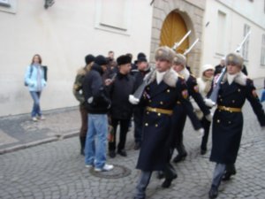 Guards marching through the Castle grounds