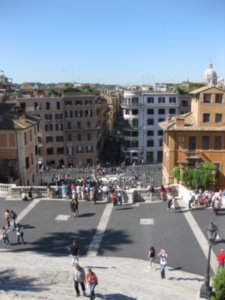 View down the Spanish Steps