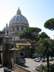 View back at St Peter's Basilica