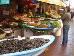 The seafood markets in Montparnasse