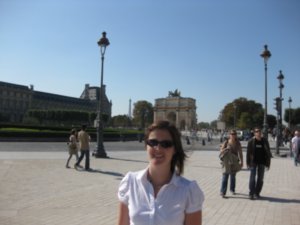 In the courtyard of the Louvre