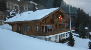 Typical Swiss lodgings high in the mountains