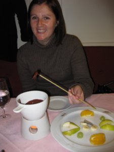 Look at the grin - chocolate fondue