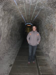 Walking through the tunnels under the mountain top