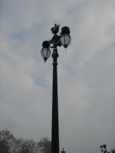 Icicles forming on lamp posts