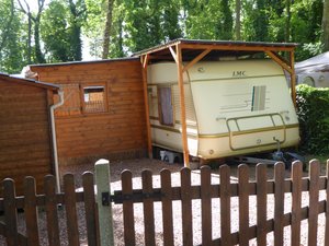 Caravan and hut