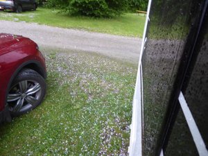 Hail stones after the storm