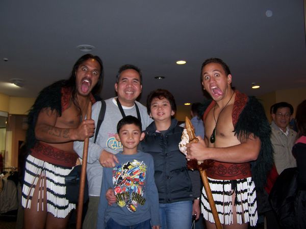 Maori Warriors with the Paras Family