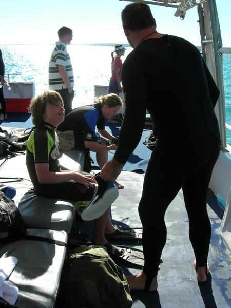 Getting ready to dive