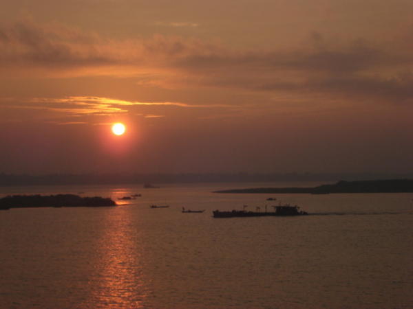 Sunrise on the mighty Mekong.