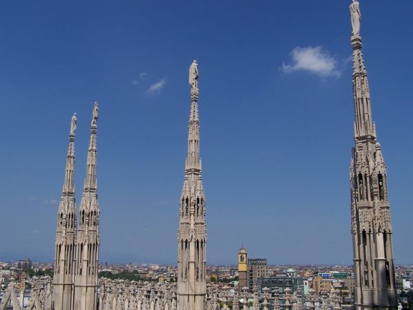 View over Milan from the roof of the Cathedral