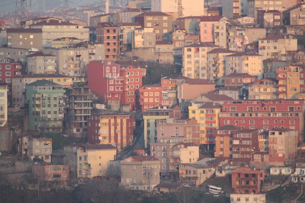 Istanbul apartments in the late afternoon