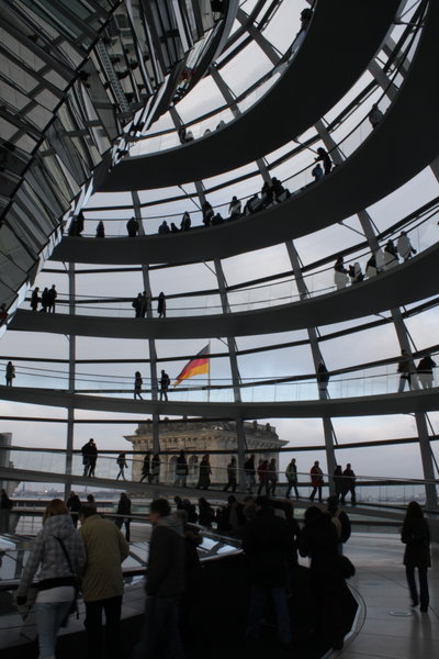 Inside the Reichstag dome 