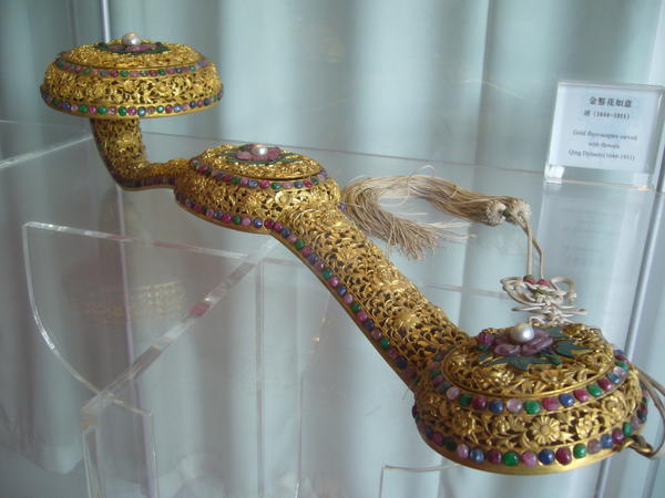 One of the many scepters in the exhibition