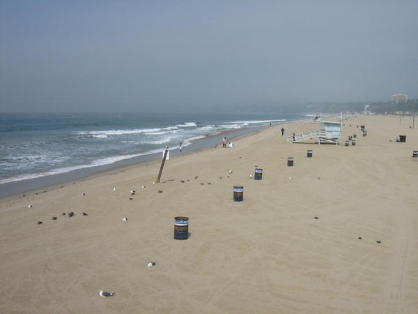 an empty Santa Monica beach