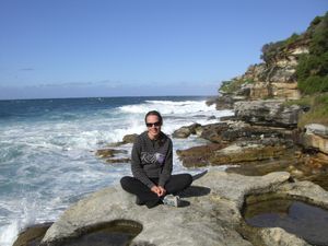 Me on a rock at Bondi Beach